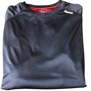 Reebok 2XL Black & Red Long Sleeve Athletic Training Shirt